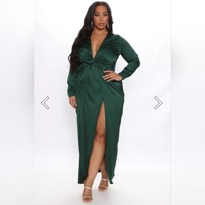Fashion Nova Sugar Free Satin Maxi Dress